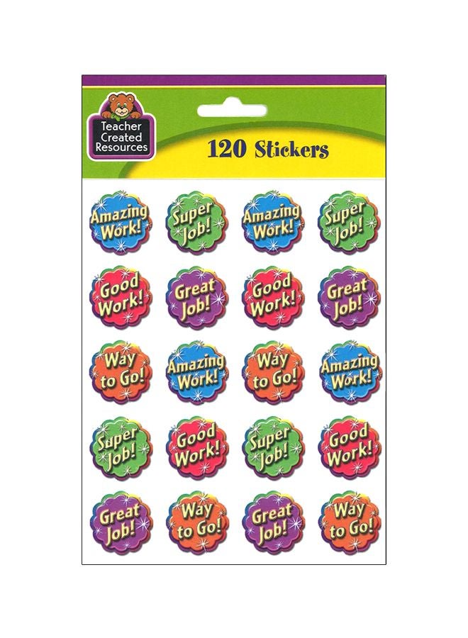 Teacher Created Resources 120-Piece Good Work Stickers 1inch - Image 1