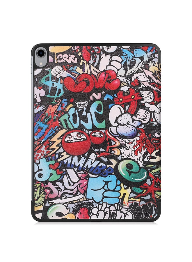 Horizontal Flip Graffiti Pattern Colored Painted Leather Case for iPad Pro 11 inch (2018) multicolor  - Image 1