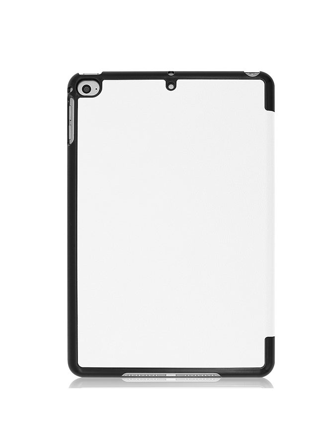 Protective Case Cover With Three-folding Holder And Sleep / Wake-Up Function For Apple iPad Mini 4 / Mini 5 White - Image 2