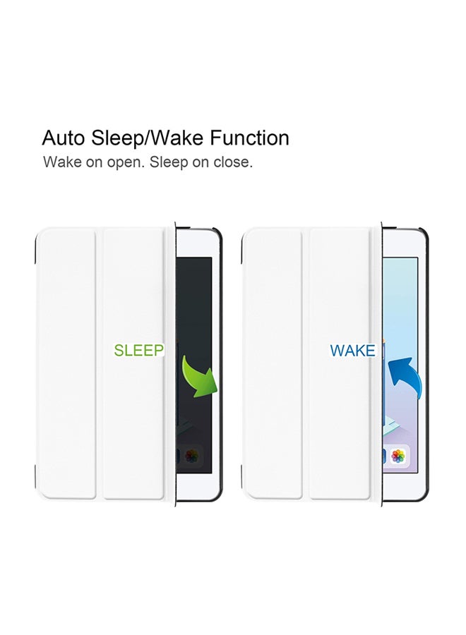 Protective Case Cover With Three-folding Holder And Sleep / Wake-Up Function For Apple iPad Mini 4 / Mini 5 White - Image 3