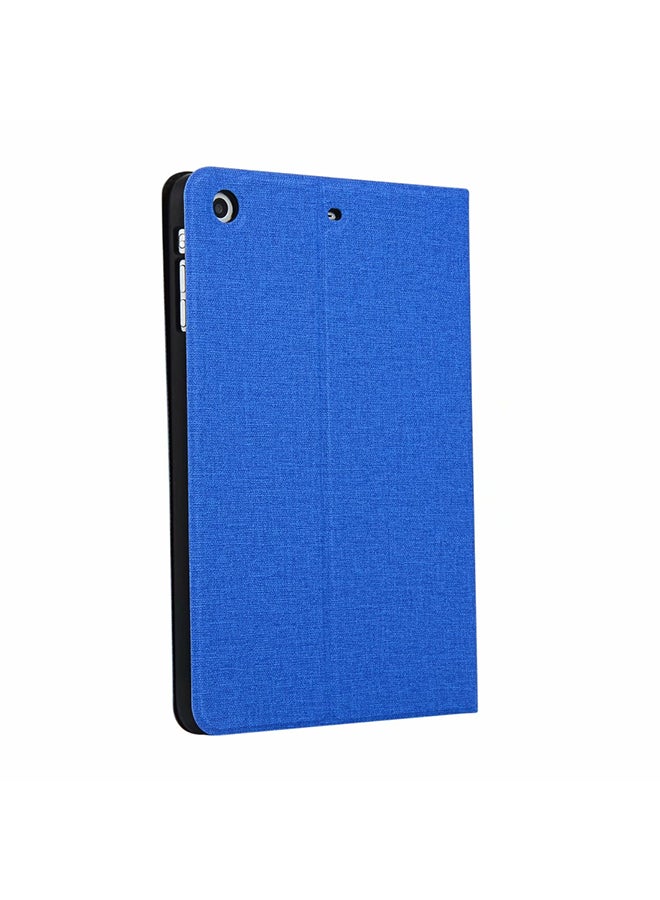 Fabric Texture Horizontal Left And Right Open Solid Leather Case Cover With Sleep Belt Bracket For Apple iPadMini 1 / Mini 2 / Mini 3 Blue  - Image 2