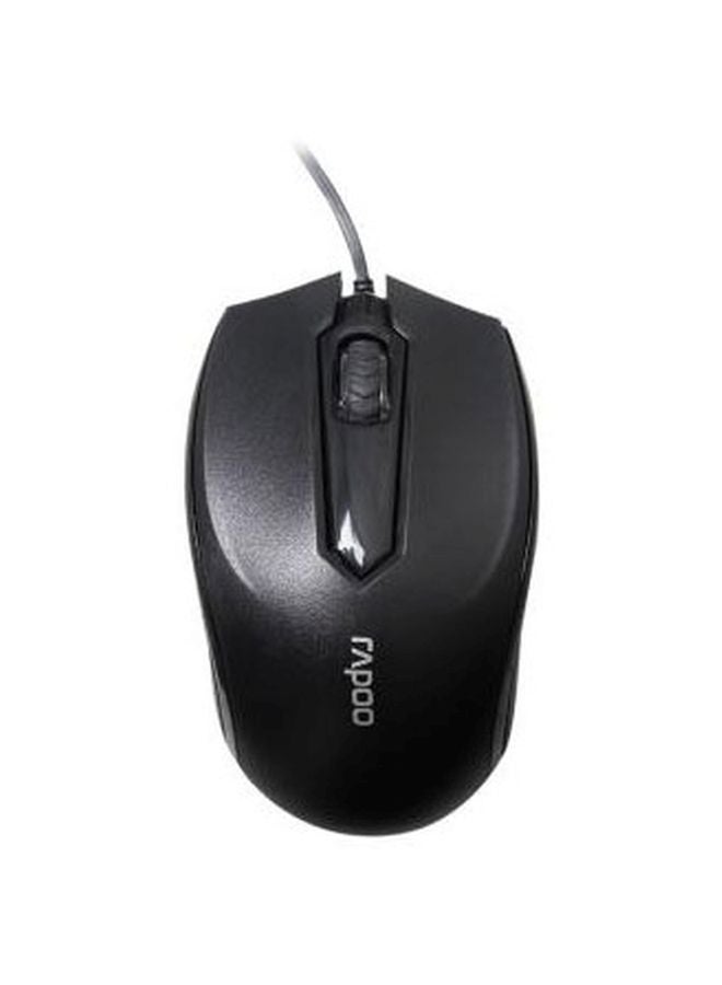 Rapoo Wired Compact Optical Mouse Black - Image 1