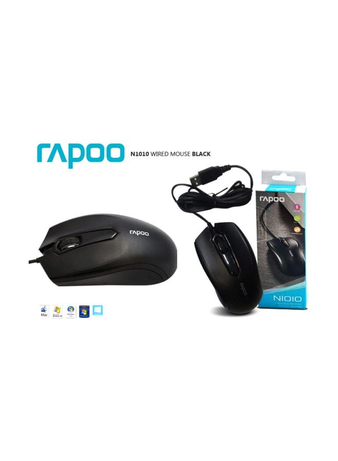 Rapoo Wired Compact Optical Mouse Black - Image 2