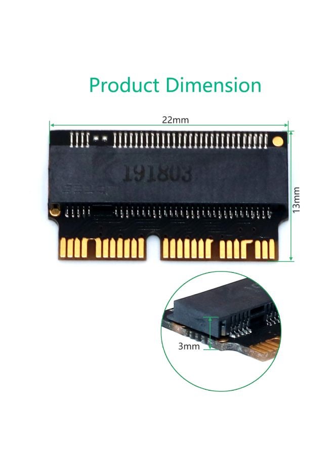 Generic SSD Convert Adapter Card For Apple MacBook Air Pro Retina Black/Gold  - Image 4