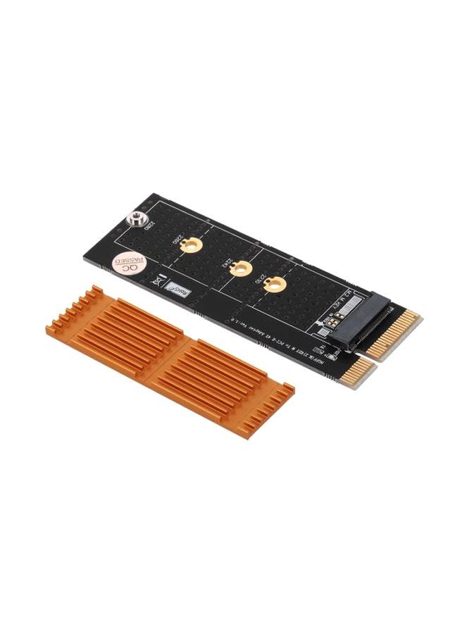Generic - M.2 NVME M Key SSD To PCI- E 4X Adapter Card With Heatsink Black/Gold/Silver - Image 1