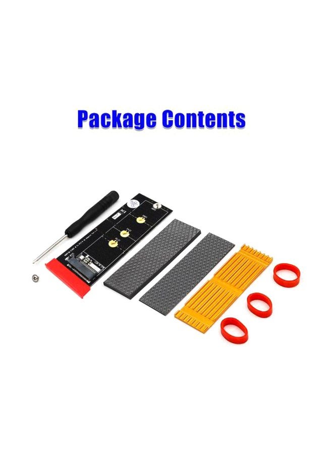 Generic - M.2 NVME M Key SSD To PCI- E 4X Adapter Card With Heatsink Black/Gold/Silver - Image 1