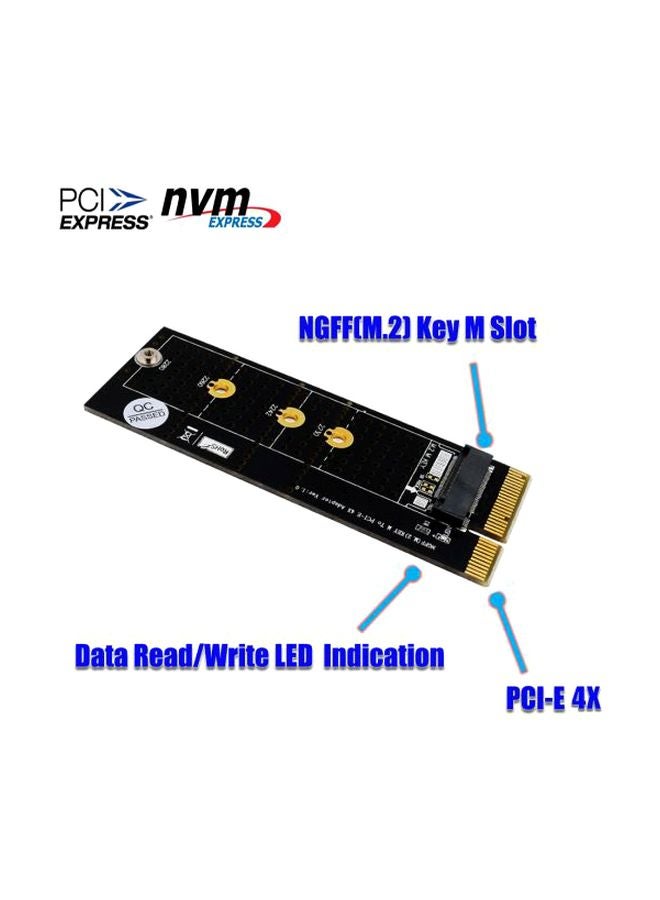 Generic - M.2 NVME M Key SSD To PCI- E 4X Adapter Card With Heatsink Black/Gold/Silver - Image 1