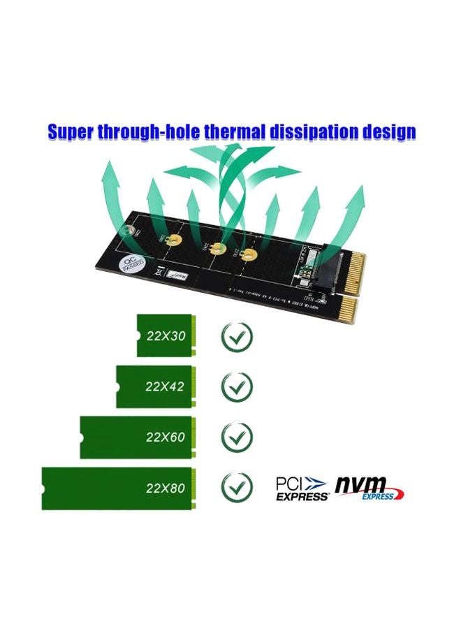 Generic - M.2 NVME M Key SSD To PCI- E 4X Adapter Card With Heatsink Black/Gold/Silver - Image 1