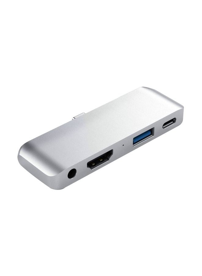 SATECHI - Aluminum Type-C Mobile Pro Hub For iPad And Type-C Smartphones,Tablets Silver - Image 1