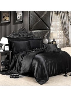 5-Piece Solid Pattern Bedding Set Black