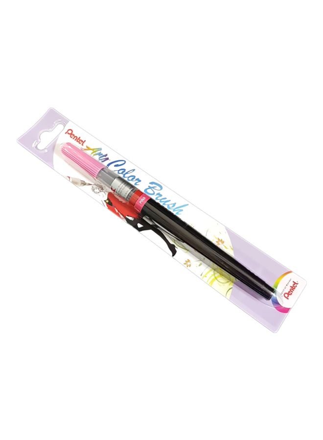 بنتل قلم حبر جاف بفرشاة تلوين فنية وردي - Image 2