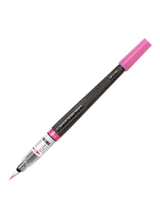 بنتل قلم حبر جاف بفرشاة تلوين فنية وردي - Image 1