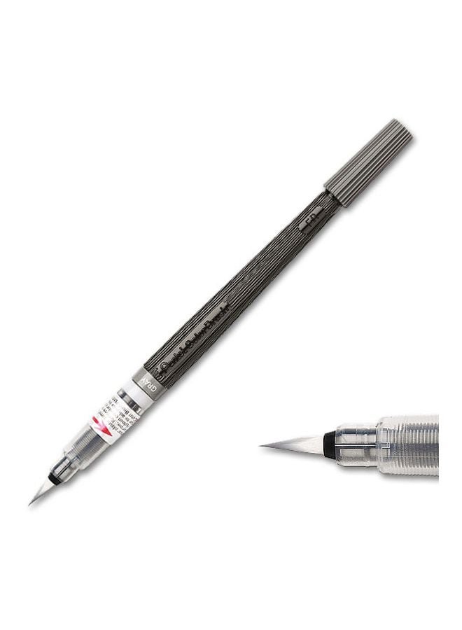 بنتل قلم حبر جاف بفرشاة تلوين فنية رمادي - Image 3