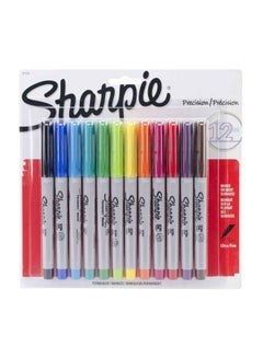 12-Piece Ultra Thin Permanent Marker Set MultiColor