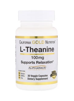 L-Theanine 100 Mg Supports Relaxation-30 Veggie Capsules - v1579789639/N33651719A_1