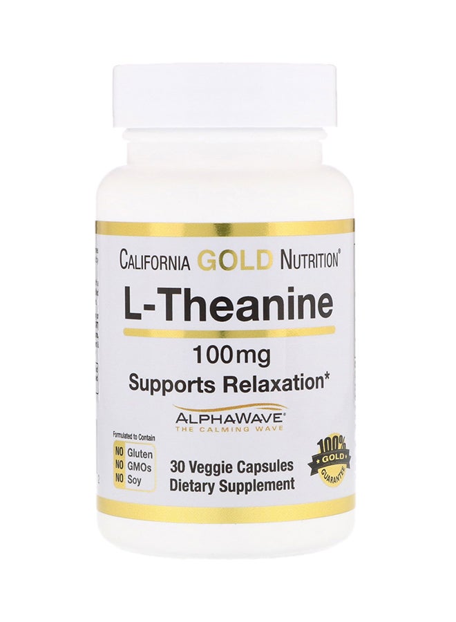 California Gold Nutrition L-Theanine 100 Mg Supports Relaxation-30 Veggie Capsules 