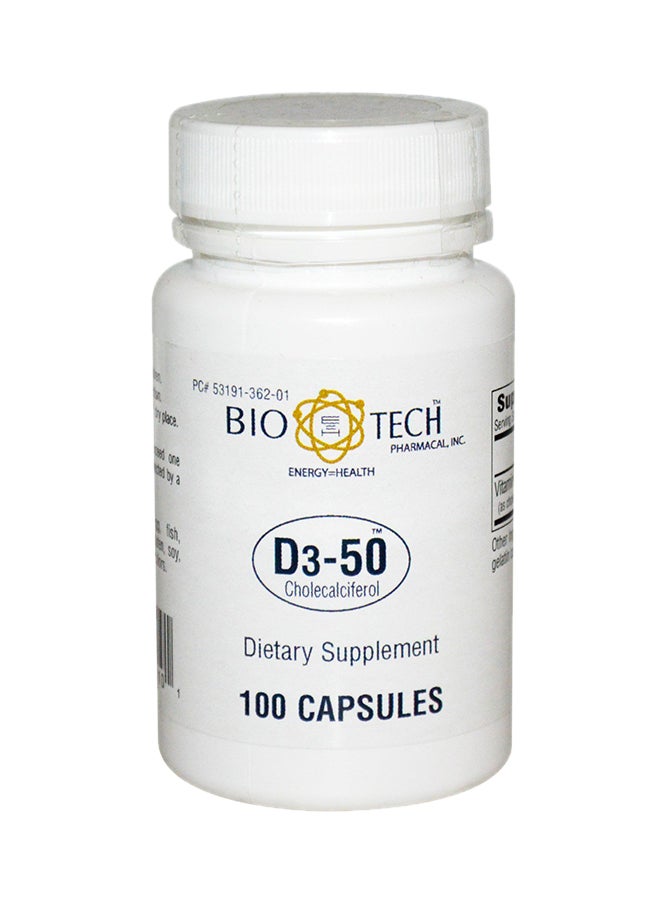 Bio-Tech Pharmacal D3-50 Cholecalciferol - 100 Capsules