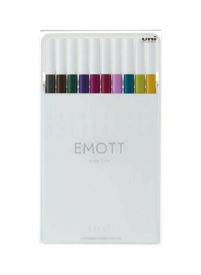 Uniball Set Of 10 Emott Fineliner Pens Multicolour  - Image 3
