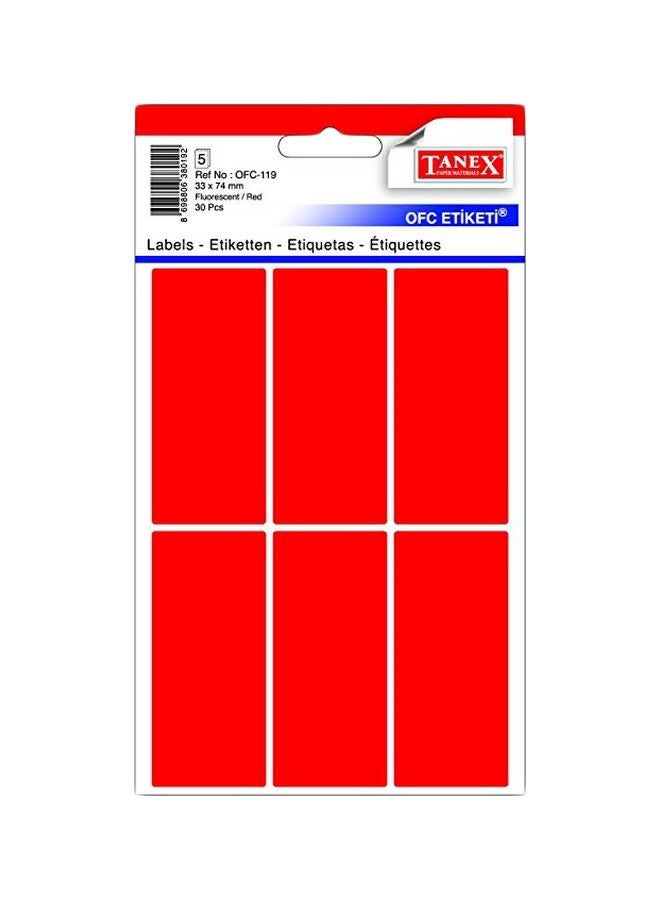 60 Pieces- All Purpose Label Red