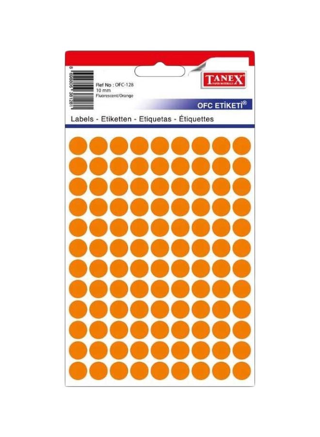 TANEX All Purpose Round Label Orange - Image 1