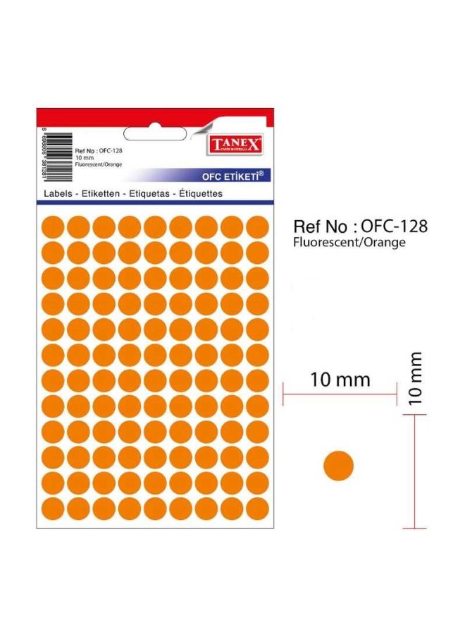 TANEX All Purpose Round Label Orange - Image 2