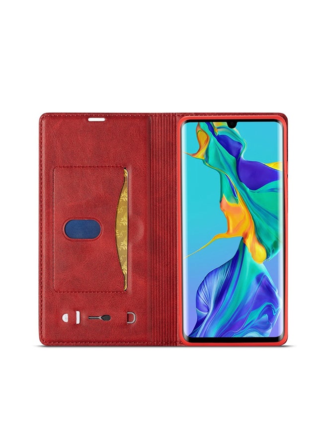 LC.IMEEKE FliP Case Cover For Huawei P30 Pro Red - Image 3