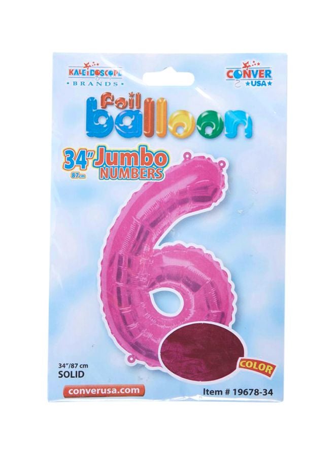 كلايدوسكوب بالون من القصدير على شكل رقم 6 34بوصة - Image 2