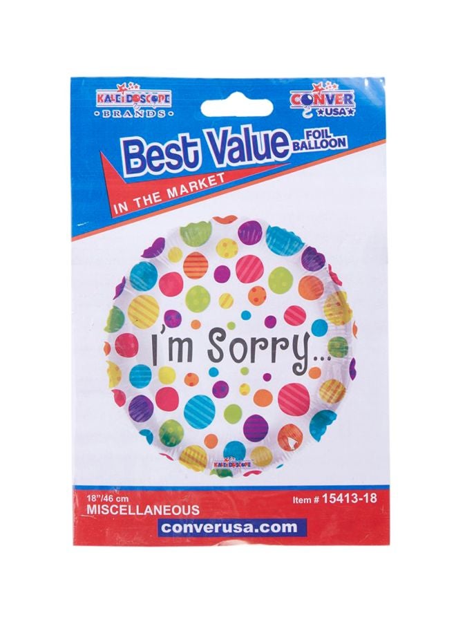 كلايدوسكوب بالون مطبوع بعبارة I'm Sorry موديل 118737 18بوصة - Image 2