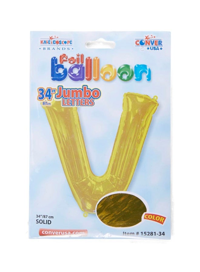 Kaleidoscope Letter V Shape Foil Balloon 34inch  - Image 2