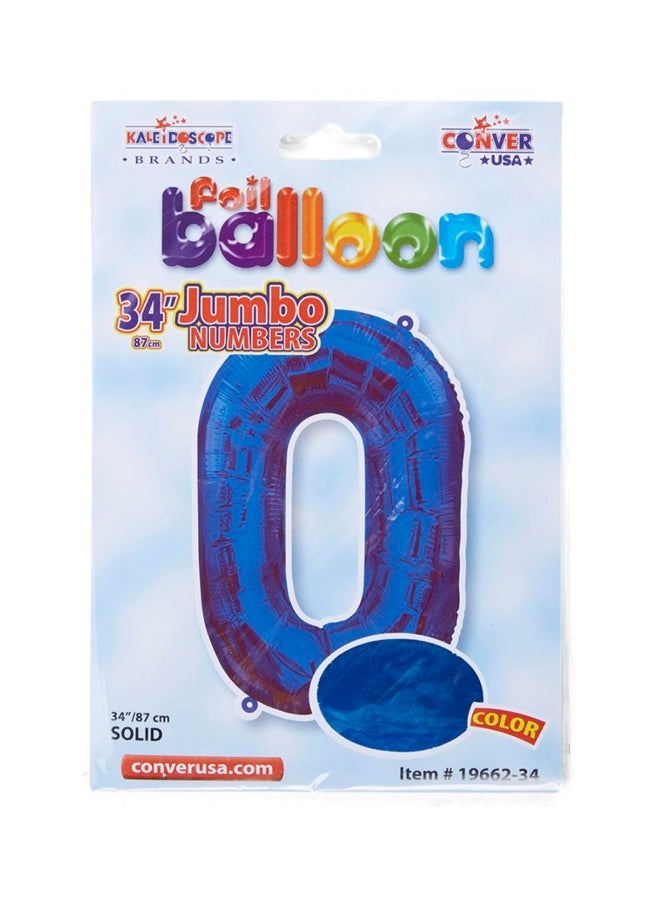 Kaleidoscope Number 0 Shaped Foil Balloon 34inch  - Image 2