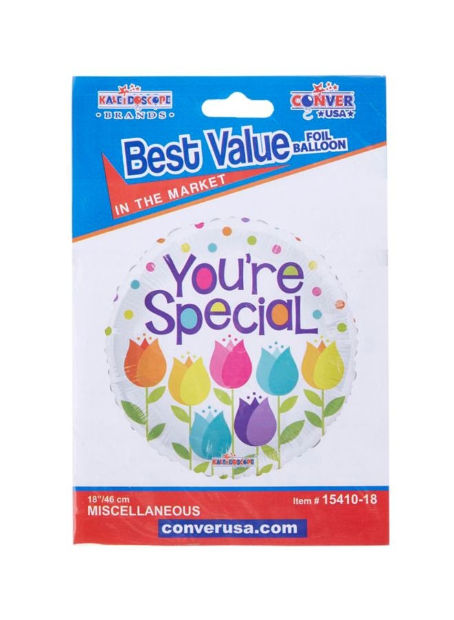 كلايدوسكوب بالون من القصدير بتصميم زهور مطبوع بعبارة You're Special 18بوصة - Image 2