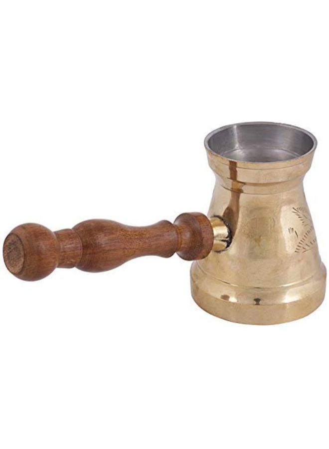 Turkish Coffee Warmer With Handle Gold - Image 2