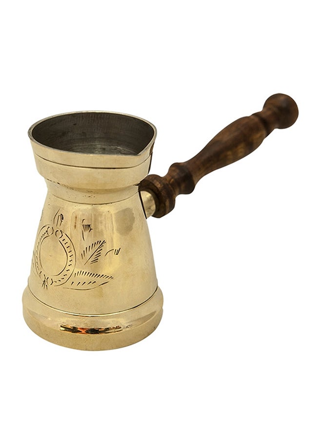 Turkish Coffee Warmer With Handle Gold