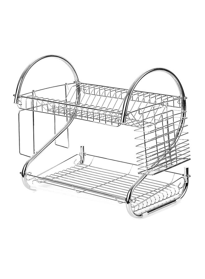 روبيك رف تجفيف الأطباق مكون من طبقتين. فضي - Image 1