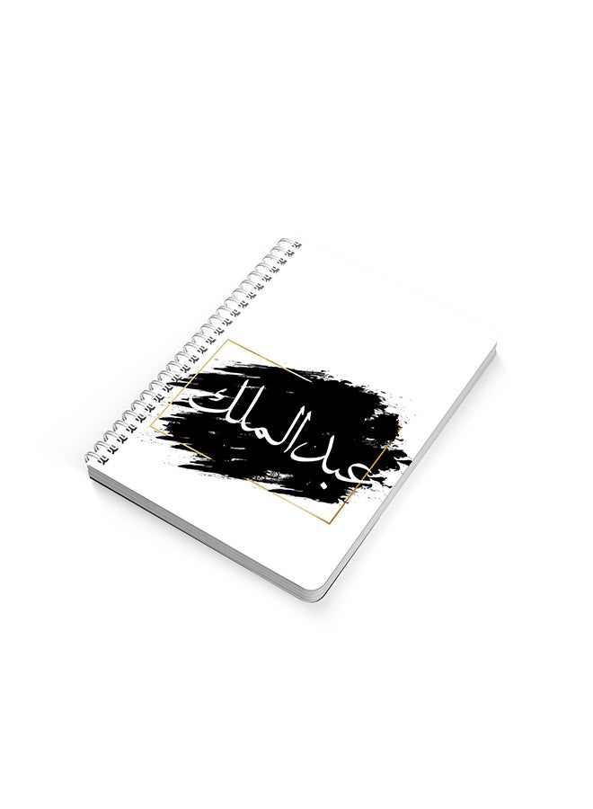LOWHA Abdulmalik A5 Spiral Bound Notebook White/Black - Image 2