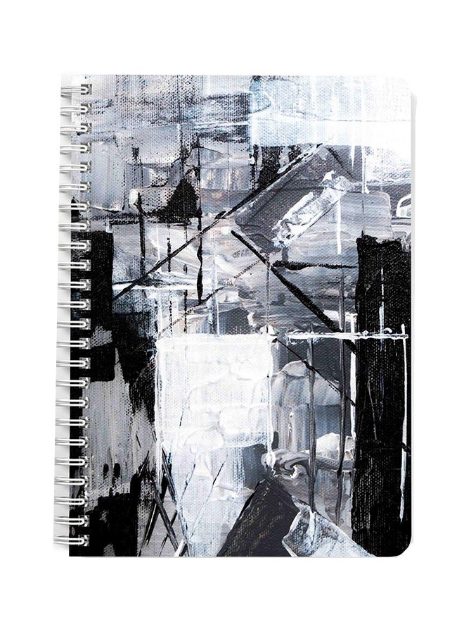 لوحة دفتر بسلك حلزوني مقاس A5 أبيض/ أسود - Image 1