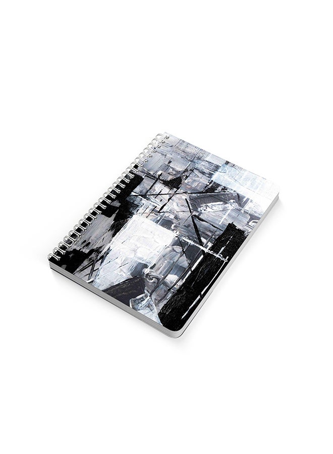 لوحة دفتر بسلك حلزوني مقاس A5 أبيض/ أسود - Image 2