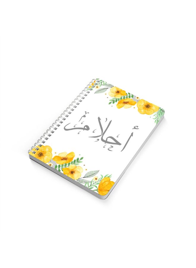 لوحة دفتر بسلك حلزوني مقاس A5 أصفر / أخضر / أبيض - Image 2