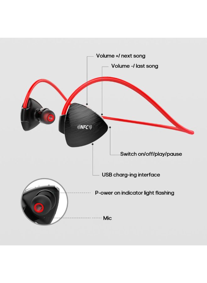 Awei A847BL Wireless In-Ear Earphones Red - Image 2