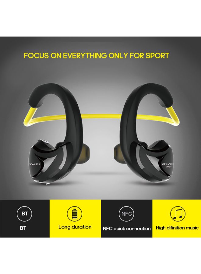 Awei A880BL Wireless Sports Mini Stereo In-Ear Headset Black/Yellow - Image 3