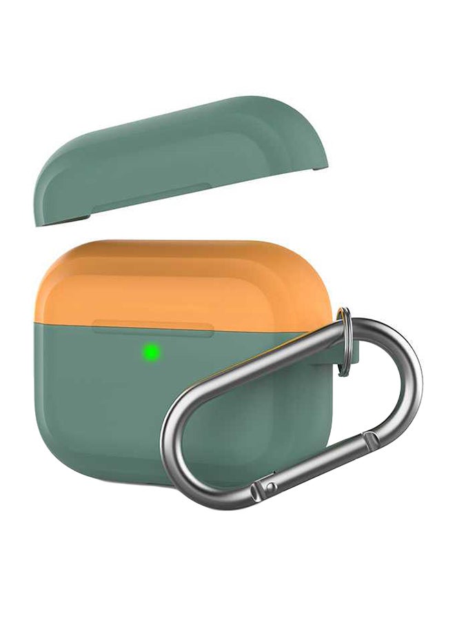 Ahastyle Silicone Two Toned Keychain For Apple AirPods Midnight Green/Yellow - Image 1