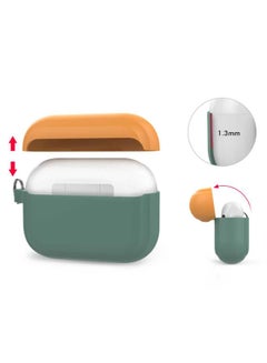 Ahastyle Silicone Two Toned Keychain For Apple AirPods Midnight Green/Yellow  - Image 4