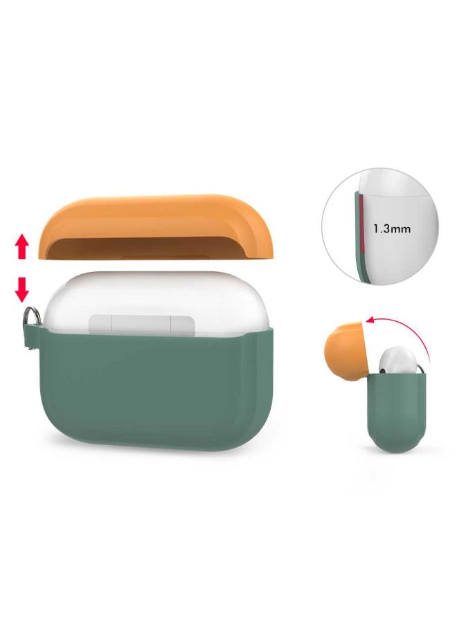 Ahastyle Silicone Two Toned Keychain For Apple AirPods Midnight Green/Yellow - Image 4