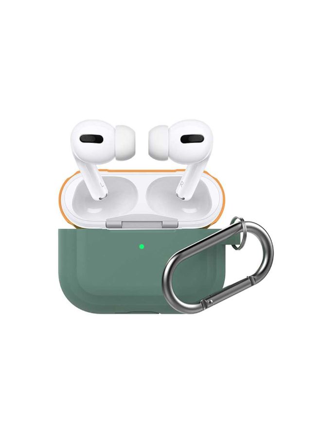Ahastyle Silicone Two Toned Keychain For Apple AirPods Midnight Green/Yellow - Image 2