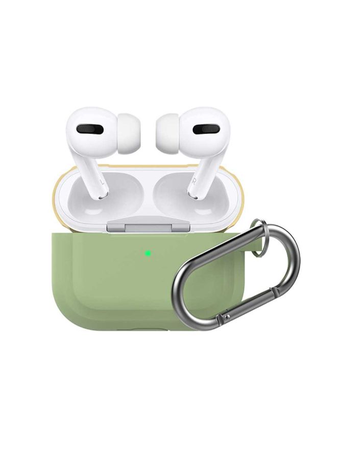 Ahastyle Premium Protective Keychain Case For Apple AirPods Mint Green/Yellow - Image 2