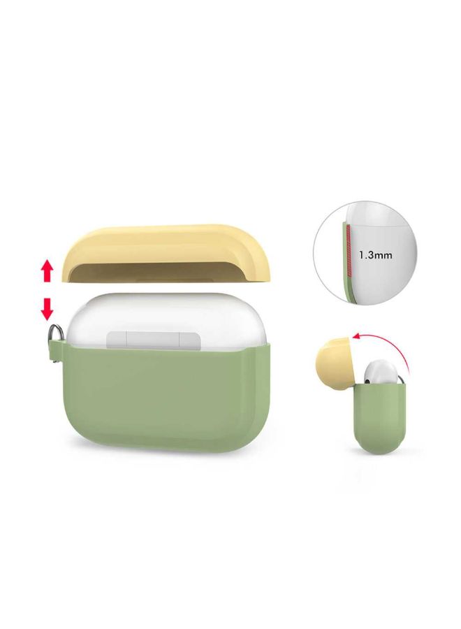 Ahastyle Premium Protective Keychain Case For Apple AirPods Mint Green/Yellow - Image 4