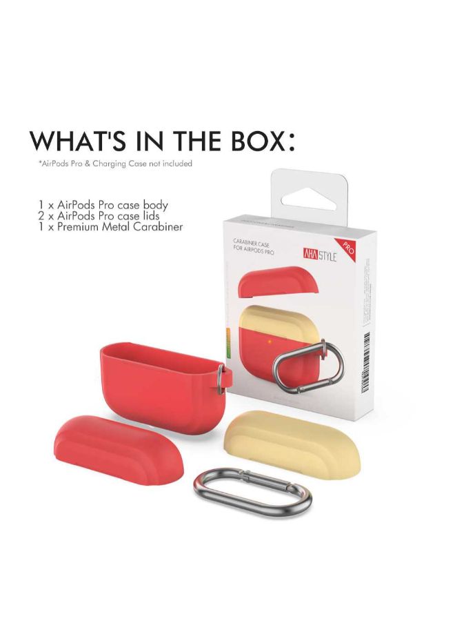 Ahastyle - Protective Keychain Case Cover For Apple AirPods Red/Yellow - Image 1