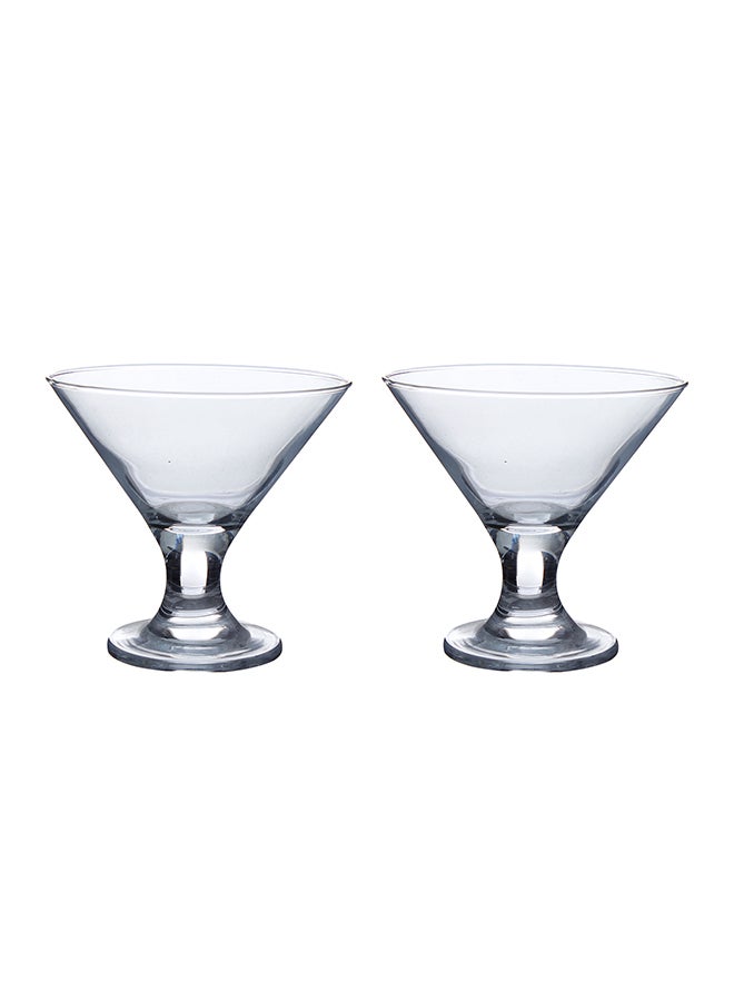 Pasabahce 2-Piece Ice Cream Serving Bowls Set Clear 10centimeter 