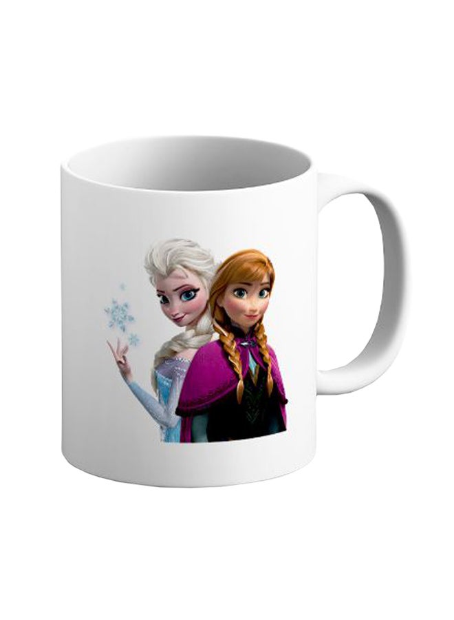 ITALCO Anna And Elsa Character Printed Ceramic Coffee Mug White/White