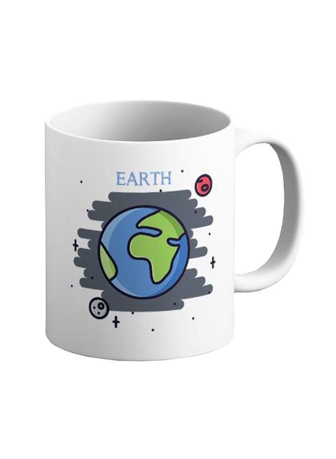 ITALCO Earth Pattern Ceramic Coffee Mug Blue/White